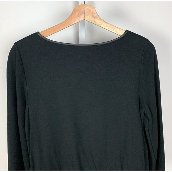 ELIE TAHARI Tie Waist Layered Look Sweater Dress Tiered Viscose Wool Black 8 - Picture 6 of 10